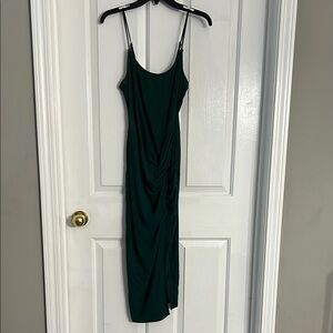JLUXLABEL Green Spaghetti Strap Slip Midi Dress